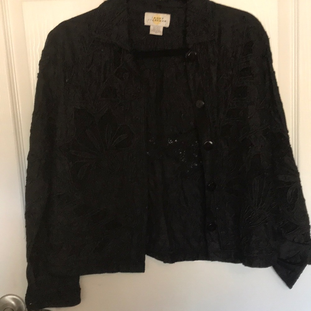 100% Black silk jacket